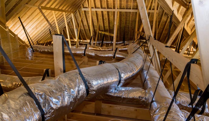 Attic duct work insulation