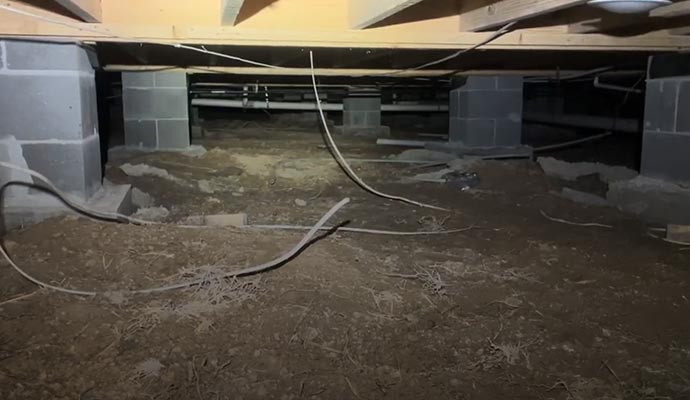 Damaged crawl-space