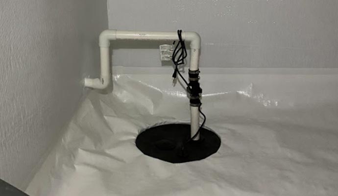 Installed sump-pump