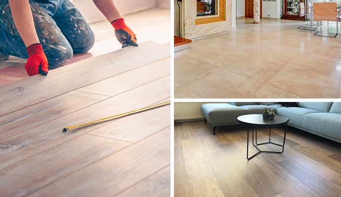 Collage of floor renovation services
