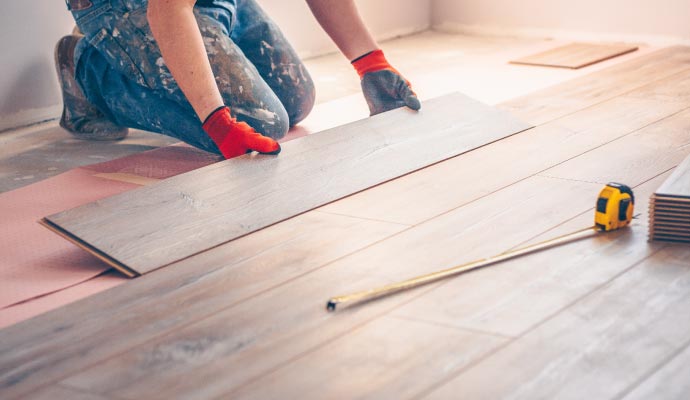 Newly installed flooring