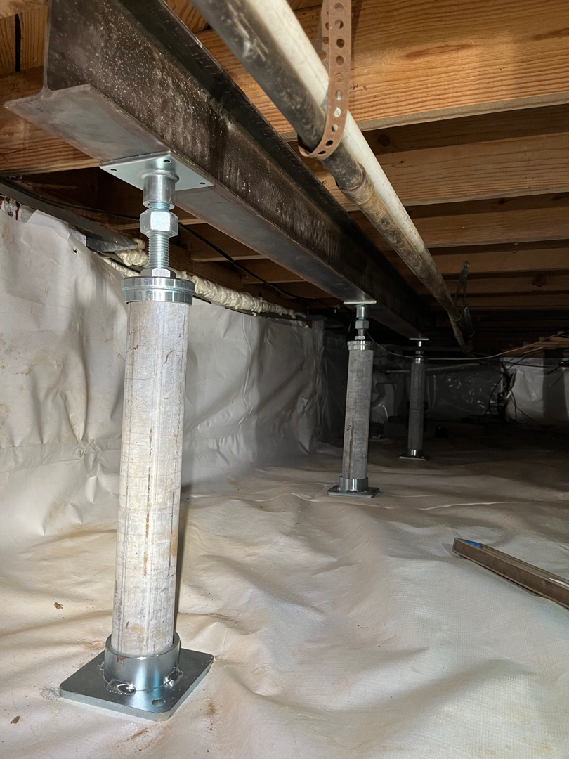 Sagging Floor Structural Support Installation