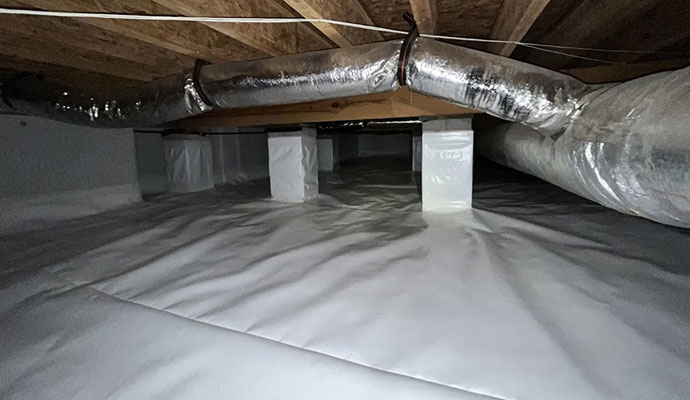 Crawl space vapor barrier encapsulation