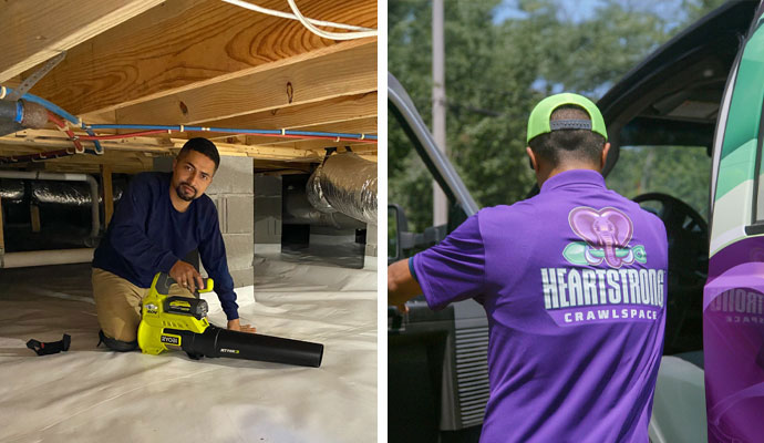 Heartstrong crawlspace encapsulation technician