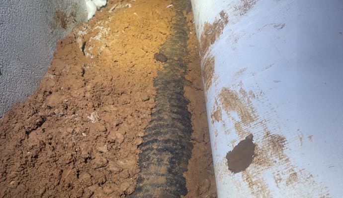 Installed drain pipe