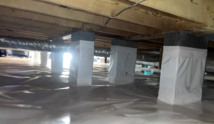 Repaired crawl space