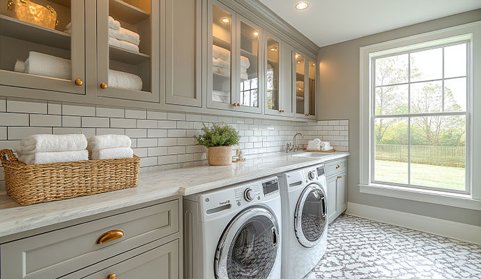 Residential modern laundry room