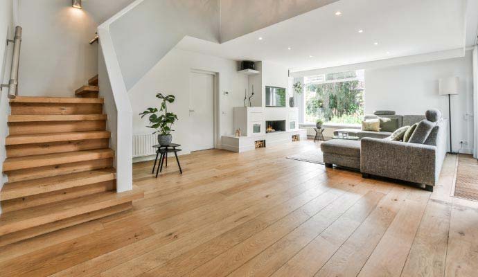 Renovated floor in a modern house