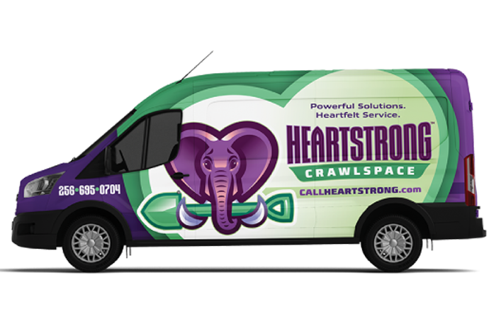 Heartstrong Heating & Air Conditioning service van